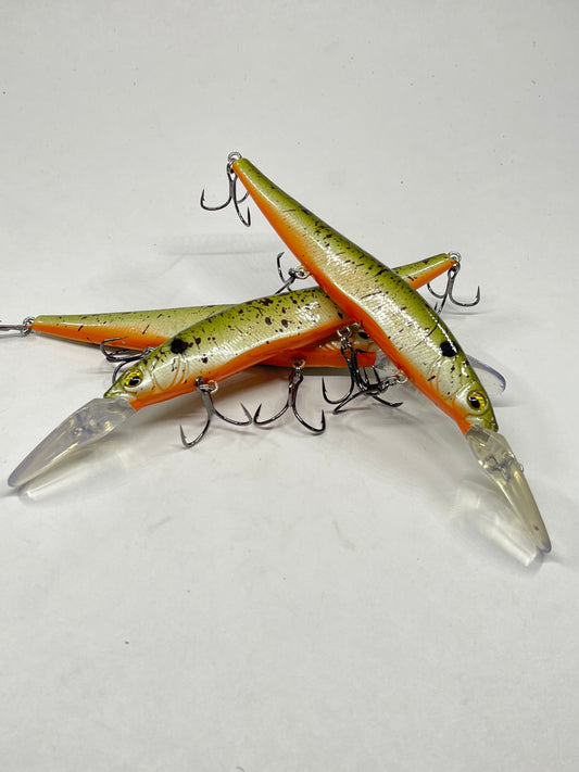 Custom Painted Tungsten 110 +2 Jerkbait Rootbeer