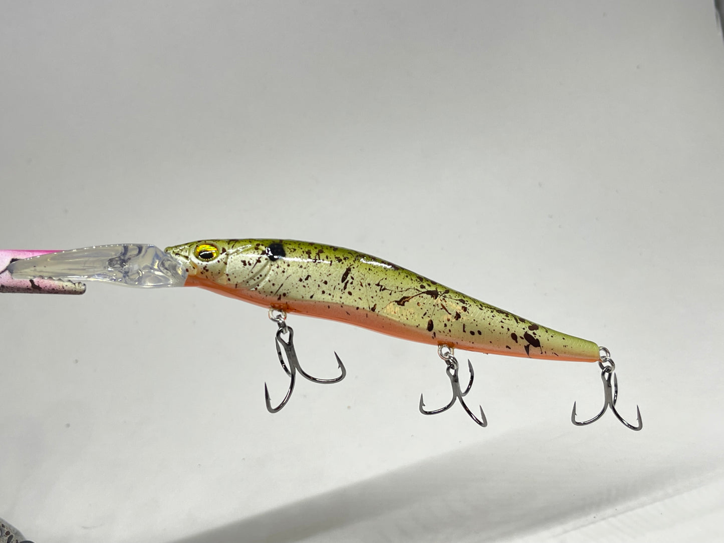 Custom Painted Tungsten 110 +2 Jerkbait Rootbeer